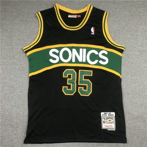 NBA 35 Kevin Durant Seattle Supersonics 2007-08 Maillot noir